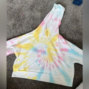 Tie dye cropped hoodie